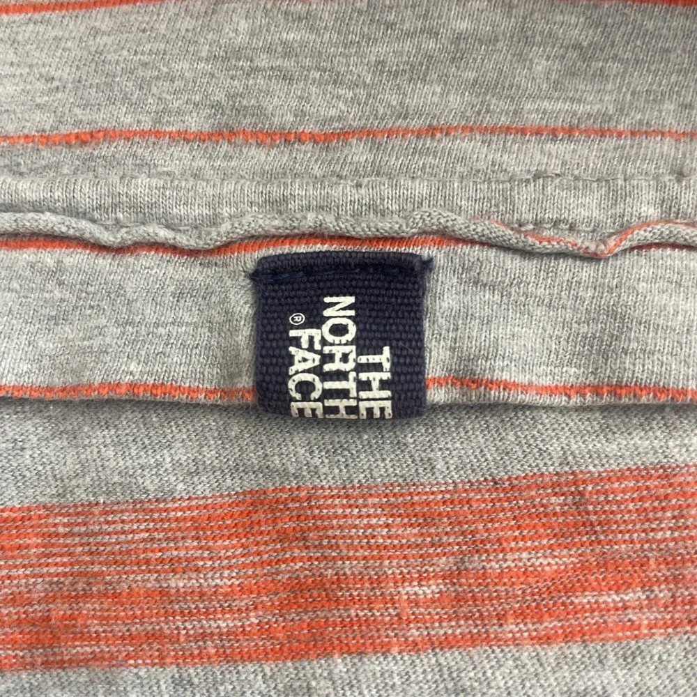 The North Face‎ Polo Shirt Mens XXL Orange/Gray Striped Soft Knot Outdoor Casual
